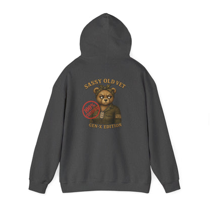 Sassy Old Vet Hoodie, Gen-X Edition