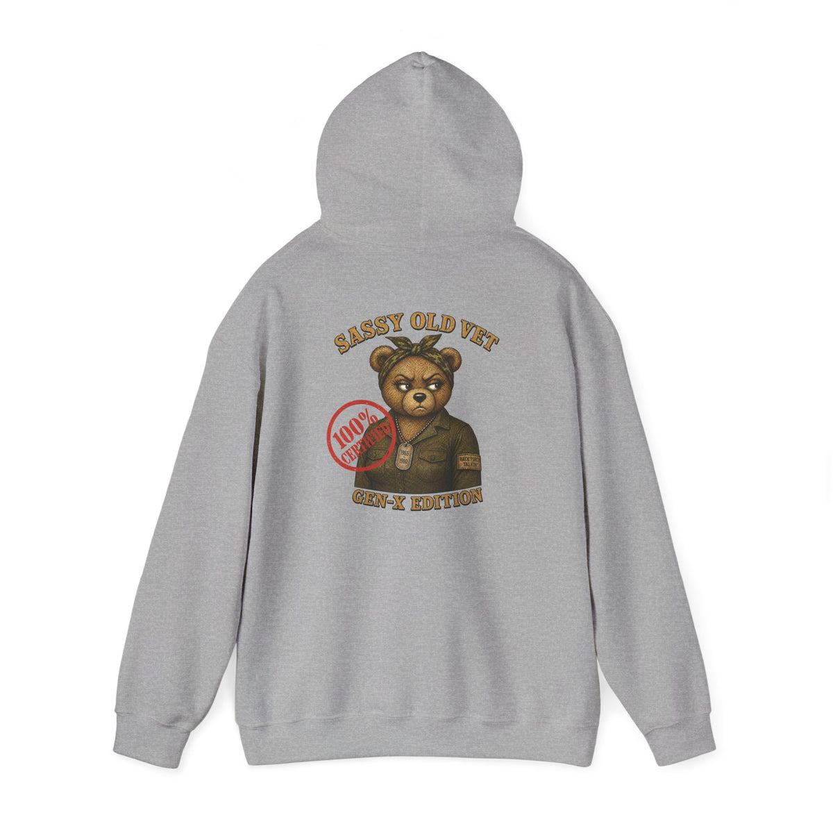 Sassy Old Vet Hoodie, Gen-X Edition