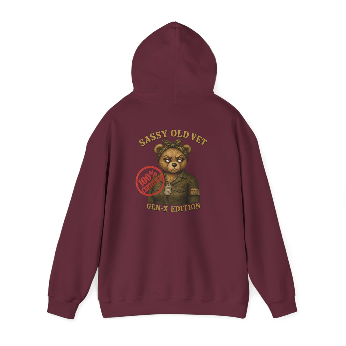 Sassy Old Vet Hoodie, Gen-X Edition