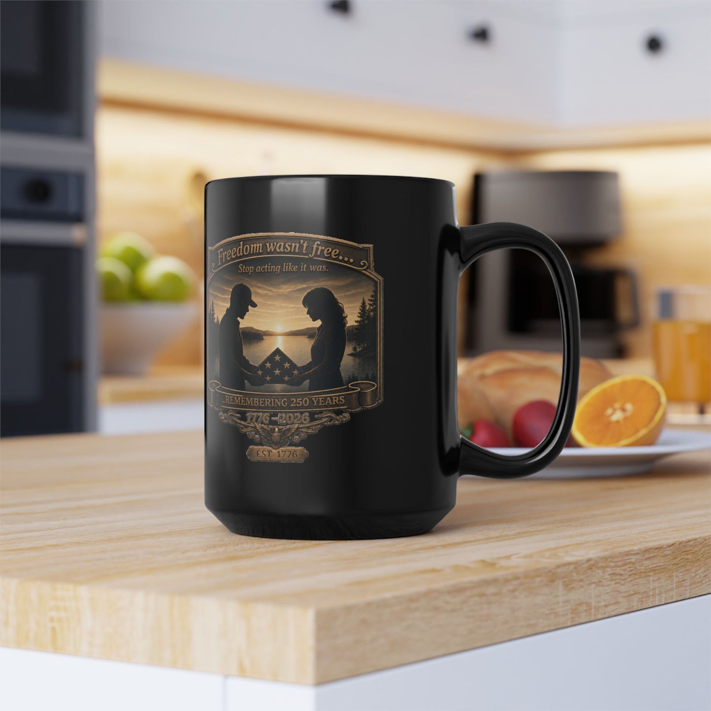 BPTalkin' : Freedom Wasn’t Free (Couple) | Black Mug (11oz & 15oz)