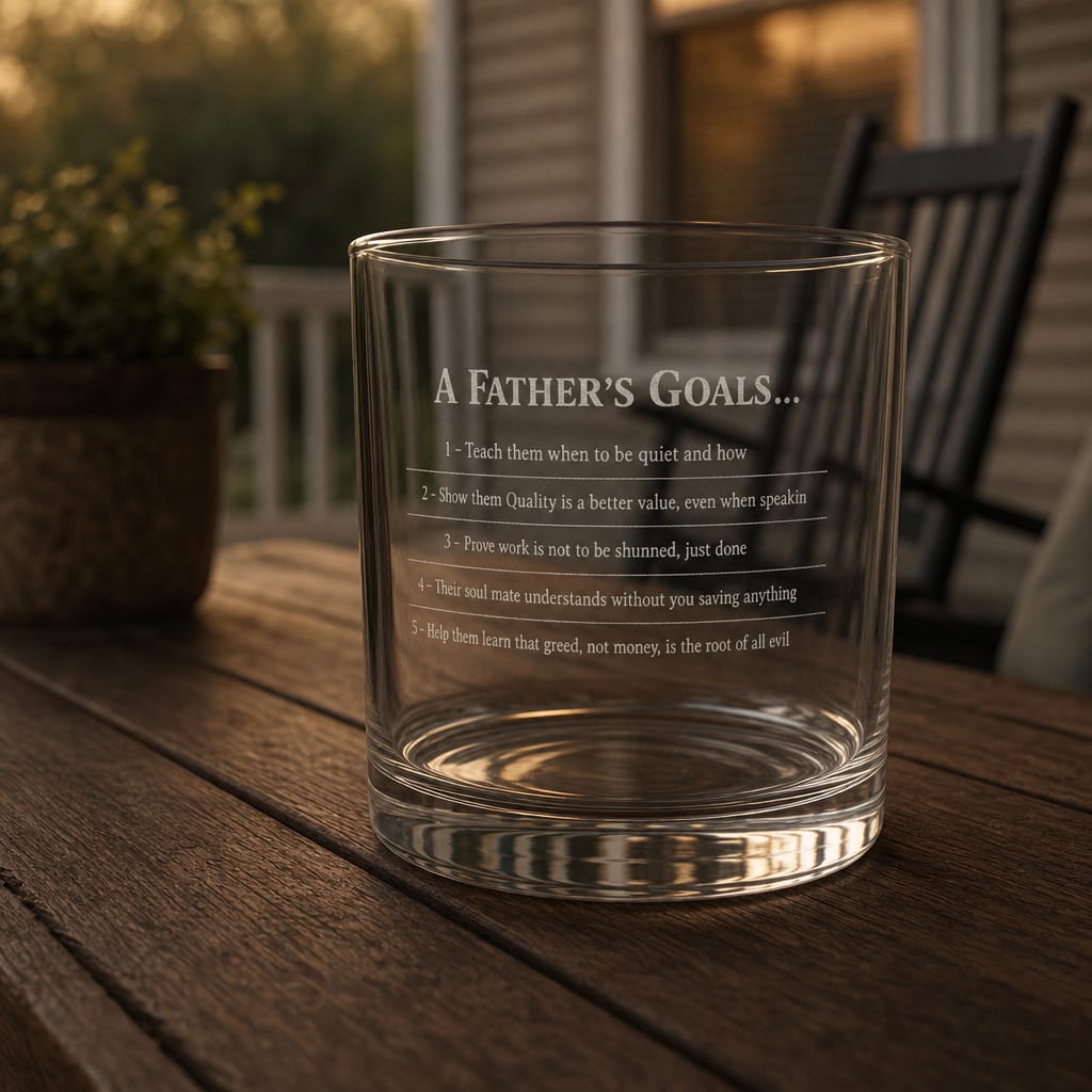 Engraved 10.5oz Whiskey Glass — Father's Goals Keepsake