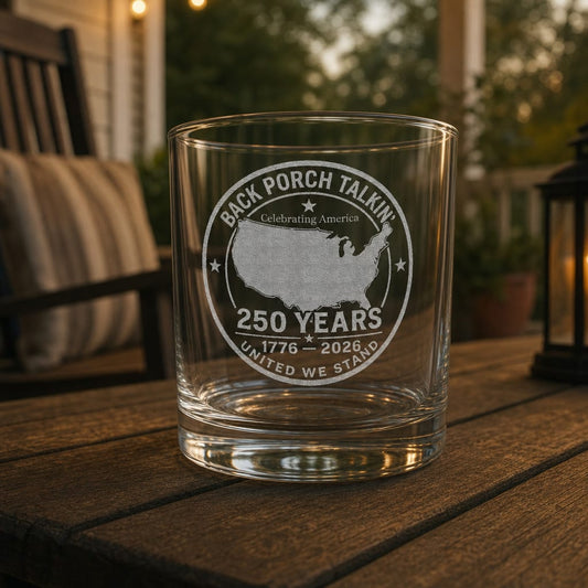 Celebrating America 250 Years : Commemorative Whiskey Glass - 10.5oz