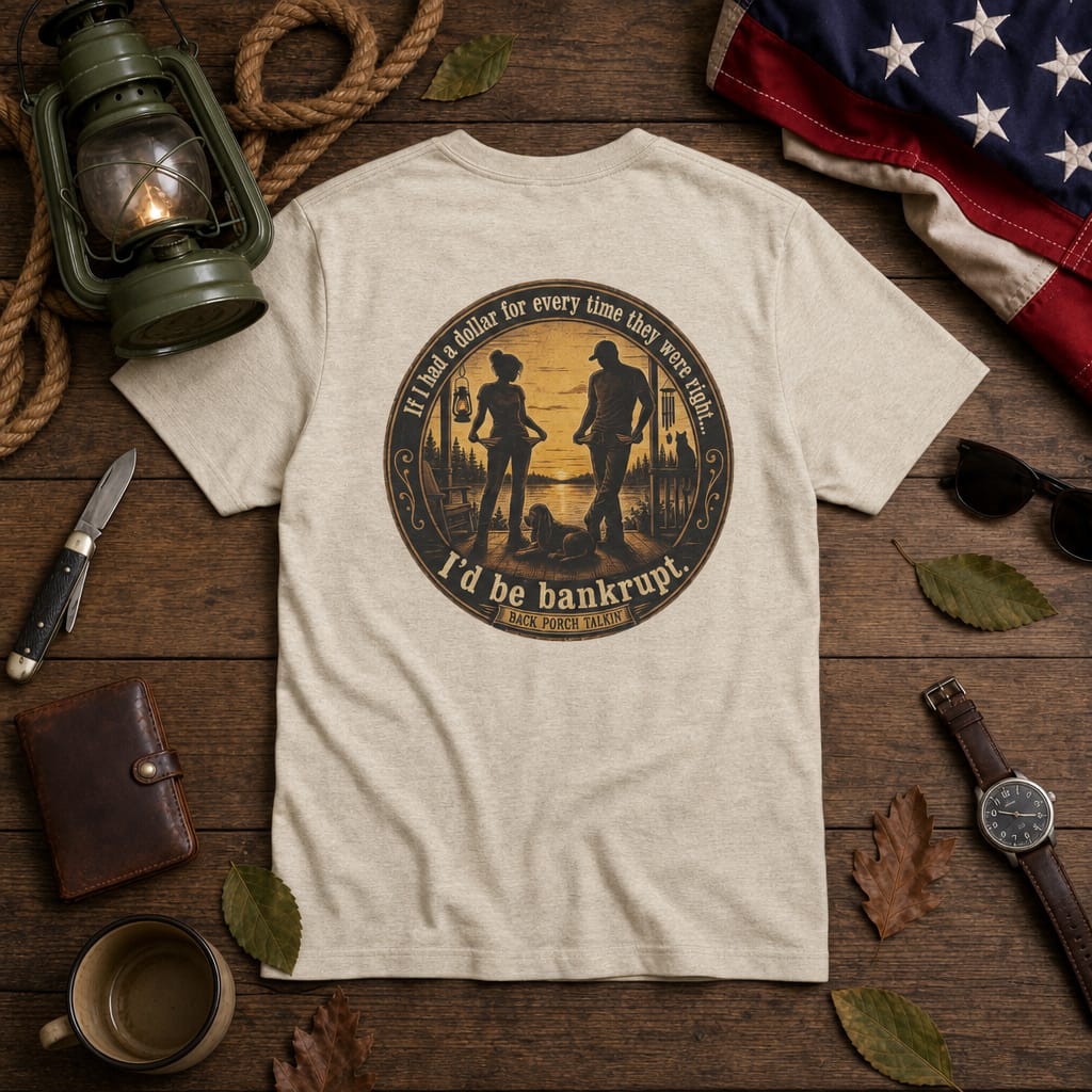 If I had a dollar for everytime : Back Porch Talkin (Vintage Americana, Tee Shirt, Sarcasm)