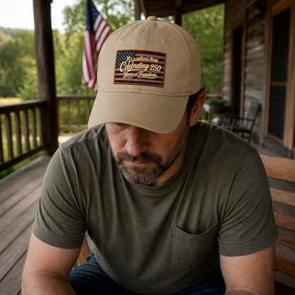 Celebrating 250 Years Vintage American Flag Cap