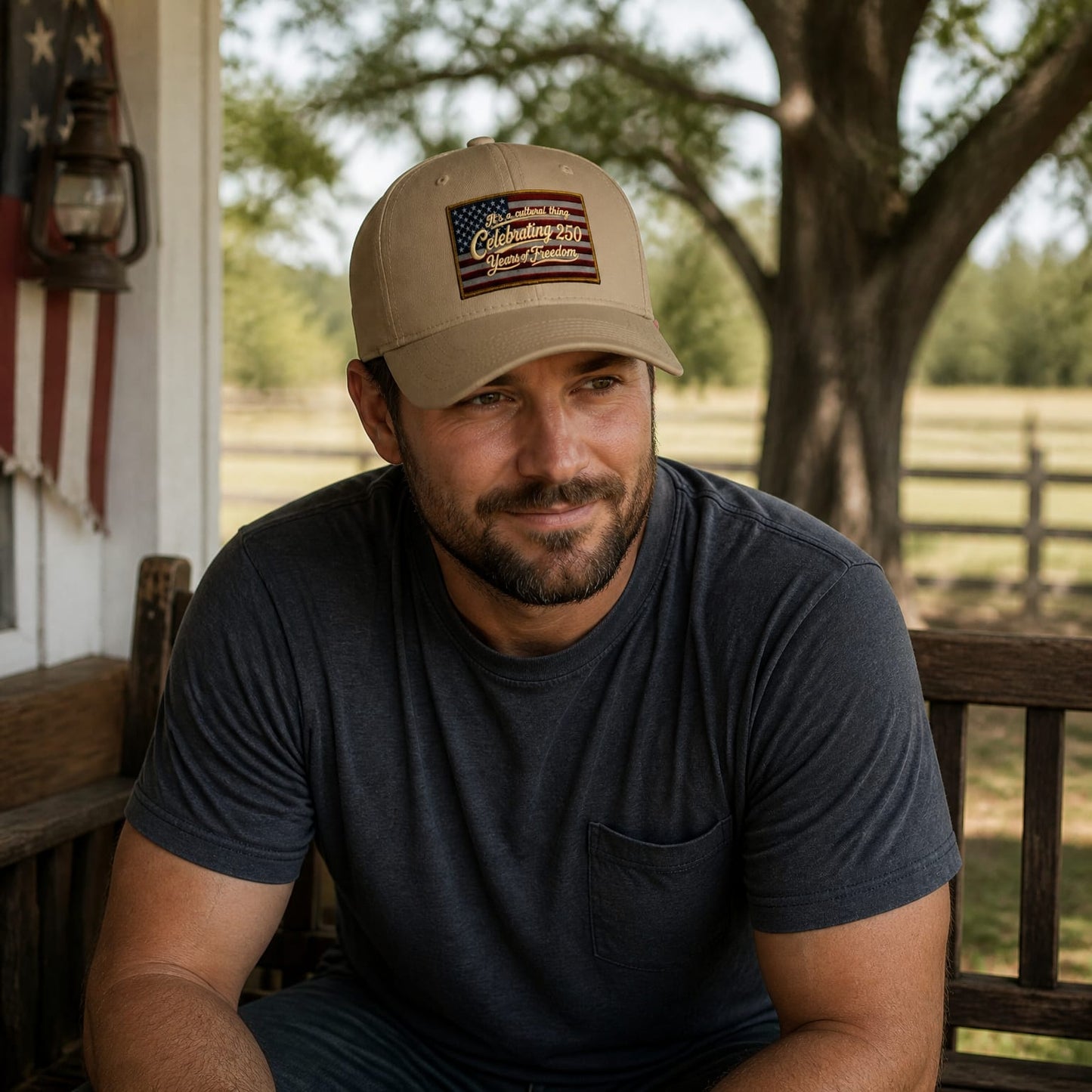 Celebrating 250 Years Vintage American Flag Cap