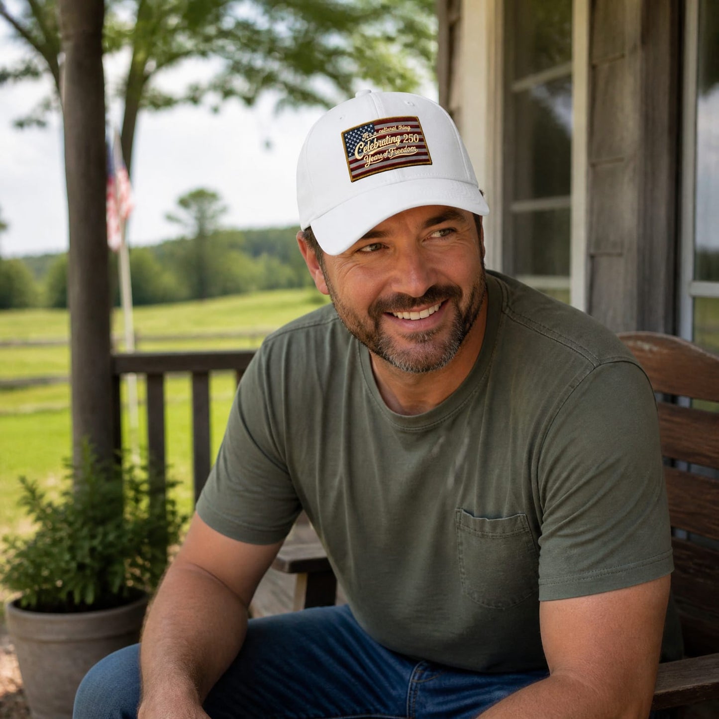 Celebrating 250 Years Vintage American Flag Cap