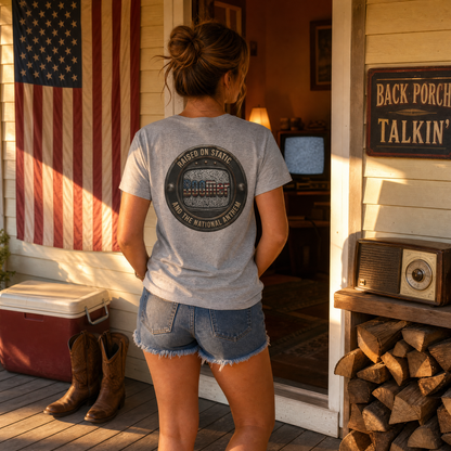 BOOMer: Raised on Static American Flag Tee and the National Anthem