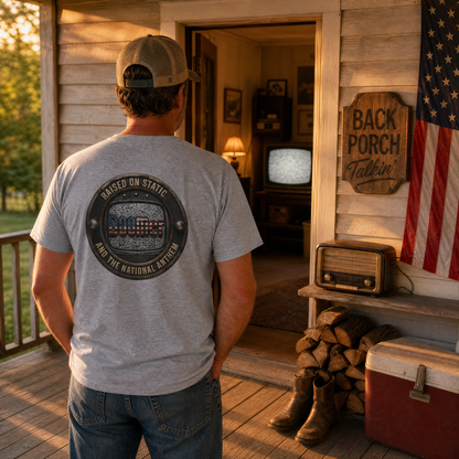 BOOMer: Raised on Static American Flag Tee and the National Anthem