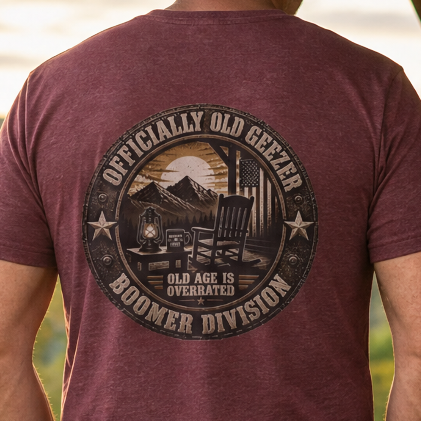 Officially Old Geezer Tee — 'Old Age Is Overrated' T-Shirt (BOOMer Division)