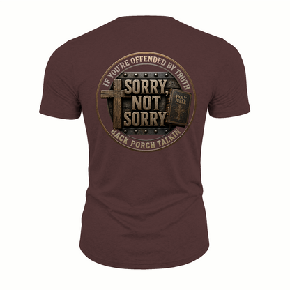 Sorry Not Sorry Faith Emblem Tee | Heavyweight Back Print Graphic