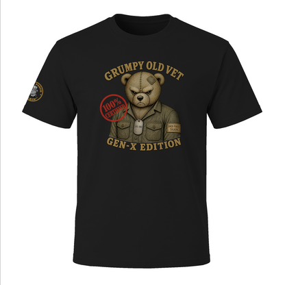 "Grumpy Old Vet Gen-X Edition." - BPTalkin Bear T-Shirt