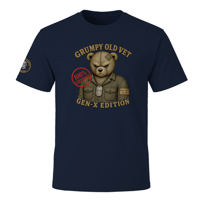 "Grumpy Old Vet Gen-X Edition." - BPTalkin Bear T-Shirt