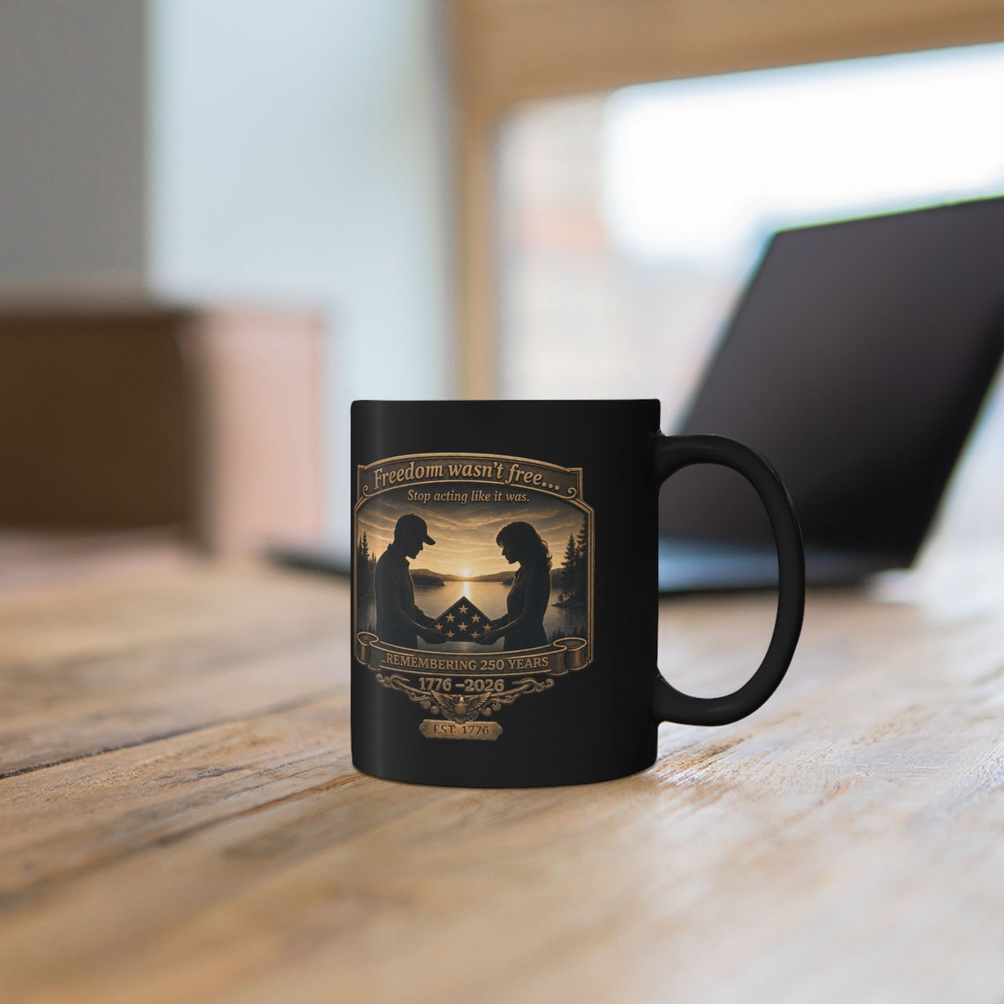 BPTalkin' : Freedom Wasn’t Free (Couple) | Black Mug (11oz & 15oz)
