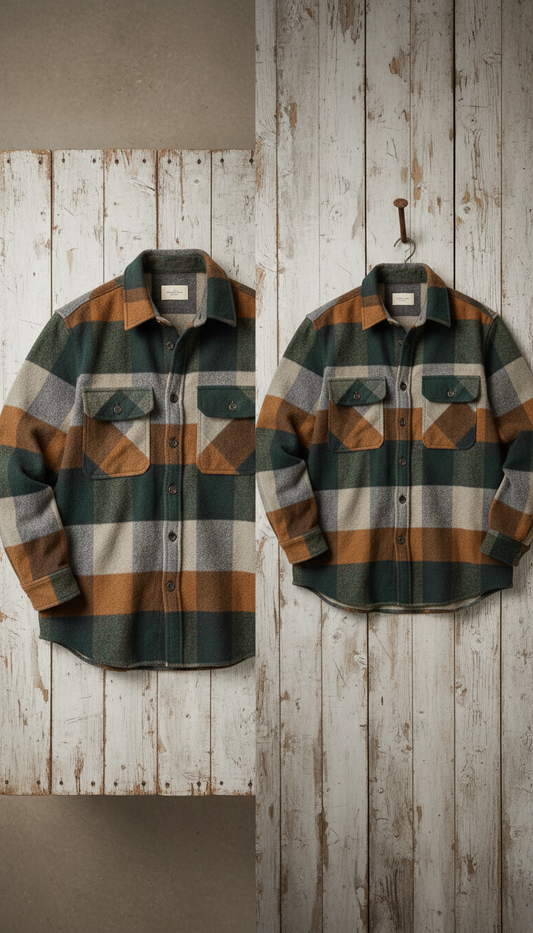 Heavyweight Flannel Overshirt in Buffalo Plaid